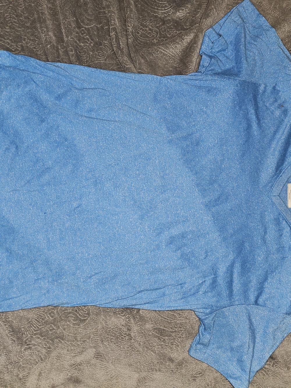 Men's Blue Short-Sleeve Crew Neck Shirt